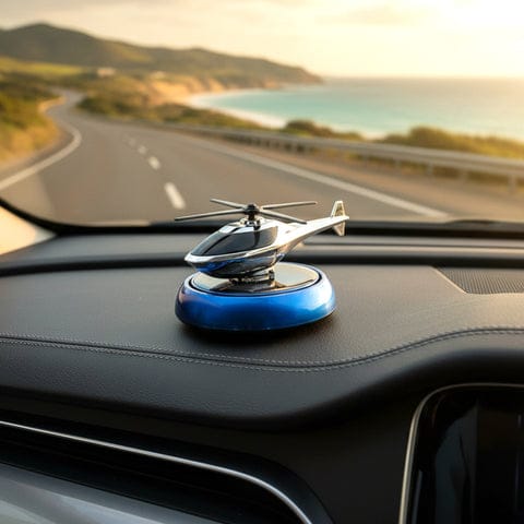 Solar Powered Helicopter Car Dashboard Air Freshener