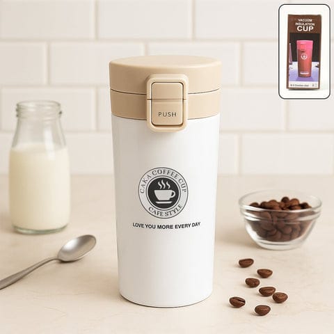 Premium 400 ML Stainless Steel Vacuum Insulated Coffee Flask with Flip Lock Lid