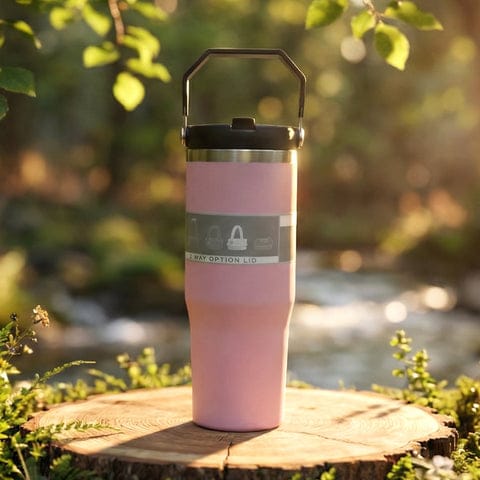 Customize Premium Stainless Steel Insulated Travel Tumbler 900 ML with Handle and 2 Way Lid – Leak Resistant Double Wall Vacuum