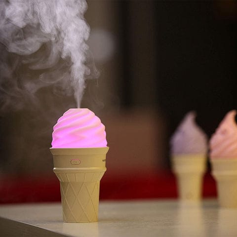 New Ice Cream Design LED Humidifier for Freshening Air &amp; Fragrance Spreading Spray button switch 1st pressing