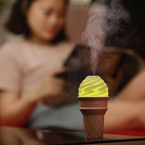New Ice Cream Design LED Humidifier for Freshening Air &amp; Fragrance Spreading Spray button switch 1st pressing