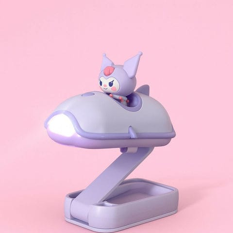 Purple mini folding led cars night light with clamp base for kids