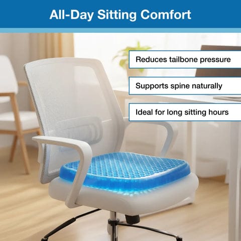 Cushion Seat Flex Pillow, Gel Orthopedic Seat Cushion Pad for Car, Office Chair, Wheelchair or Home
