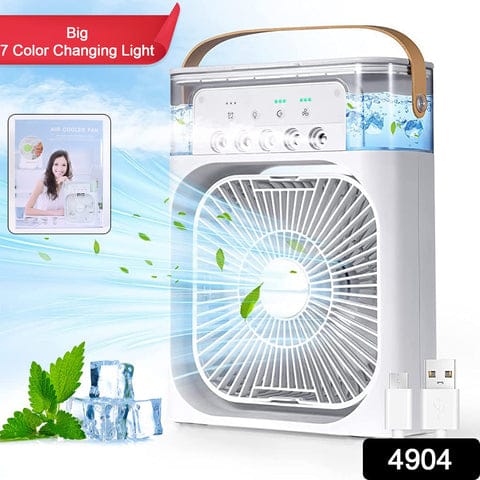 Portable Air Conditioner Fan 7 Color Changing Light Personal Air Cooler Desk Cooling Fan (Big / 1 Pc)