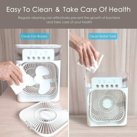 Portable Air Conditioner Fan 7 Color Changing Light Personal Air Cooler Desk Cooling Fan (Big / 1 Pc)