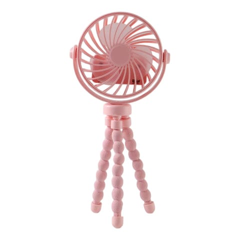 Portable Rechargeable LED Light Fan with Flexible Tripod Stand – Adjustable 3 Speed Personal Cooling Fan for Desk, Travel, Outdoor and Kids Use (1 Piece