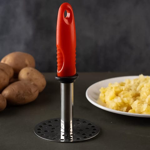 High Grade Stainless Steel Potato Crusher Vegetable Masher Paubhaji / Pav Bhaji Masher with Plastic handle (1 Pc)