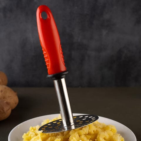 High Grade Stainless Steel Potato Crusher Vegetable Masher Paubhaji / Pav Bhaji Masher with Plastic handle (1 Pc)