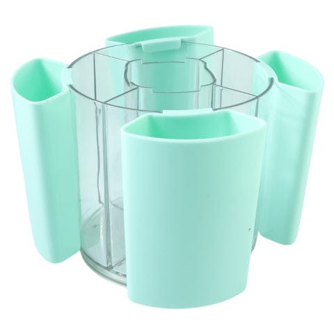 Multipurpose 5 Compartment Rotating Pen Holder &amp; Desk Organizer Stand for Office, Study &amp; Home Use, Smooth Rotating Plastic Stationery Holder with Central Storage Cup for Pens, Pencils &amp; Desk Essentials (1 Pc)