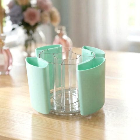 Multipurpose 5 Compartment Rotating Pen Holder &amp; Desk Organizer Stand for Office, Study &amp; Home Use, Smooth Rotating Plastic Stationery Holder with Central Storage Cup for Pens, Pencils &amp; Desk Essentials (1 Pc)