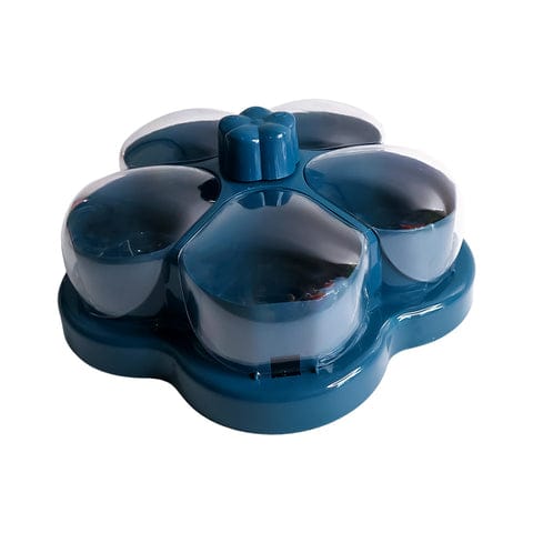 Lotus Shape Rotating Dry Fruit &amp; Snack Organizer Box with Compartments – Multi-Section Candy Nut Storage Container with Lid (1 Pc)