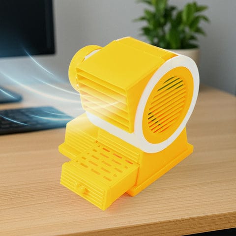 Mini Dual-Blade Portable USB Table Fan with Fragrance Tray – Compact Personal Cooling Fan for Office Desk, Travel &amp; Home Use