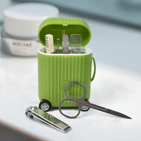 Manicure Kit, Pedicure tools for feet, Nail Clipper for women and Men, Perfect Gifts for Women and Men (8 Pcs Set / With Mini 4 Wheel Suitcase)