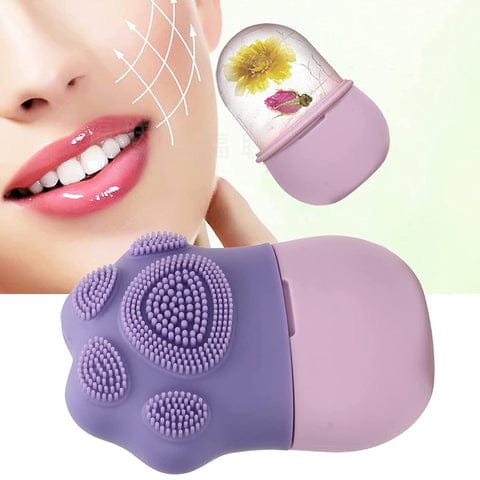 Non Slip Silicone Face Ice Cubes Easy Grip New Unique Shape ice Roller Base Reusable for Beauty (1 pc)