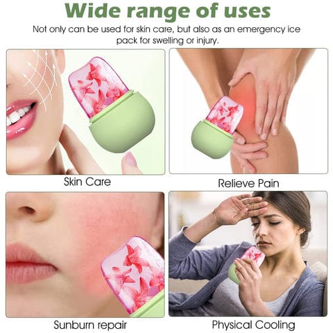 Non Slip Silicone Face Ice Cubes Easy Grip New Unique Shape ice Roller Base Reusable for Beauty (1 pc)